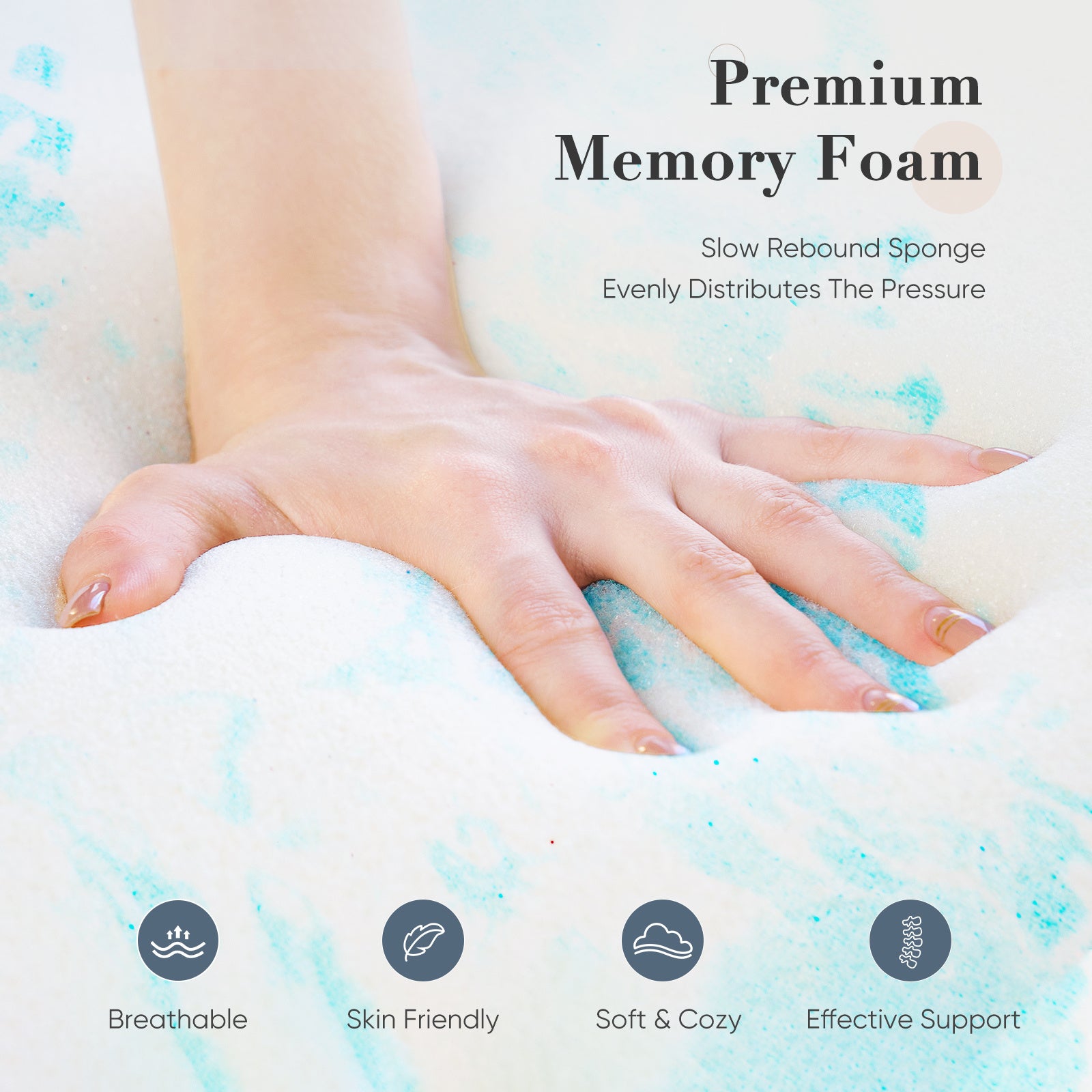 Premium Cooling Gel Topper - Designed For Back Pain Relief