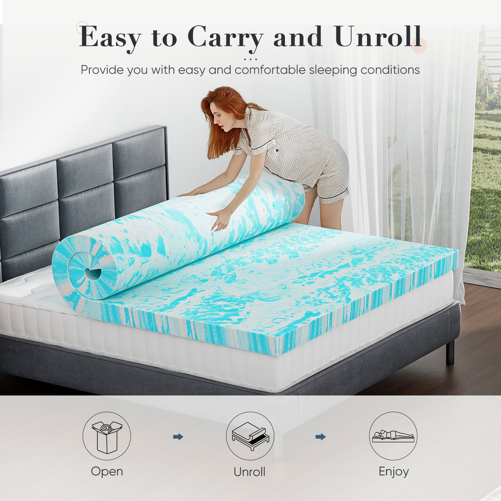 Premium Cooling Gel Topper - Designed For Back Pain Relief